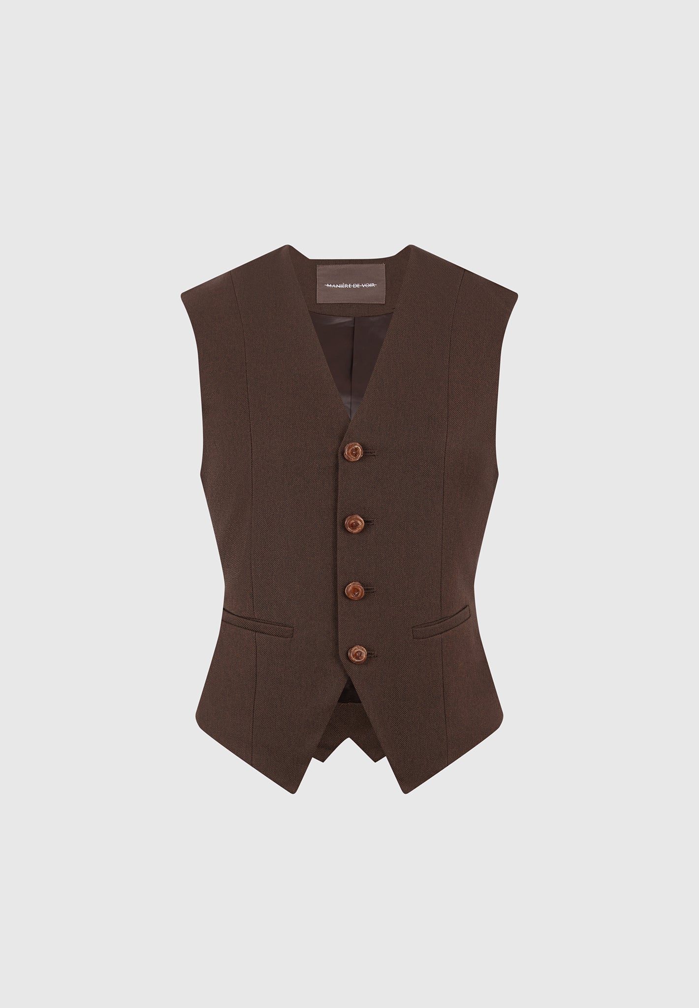Christine - Tailored Cinch Suit Vest - Brown