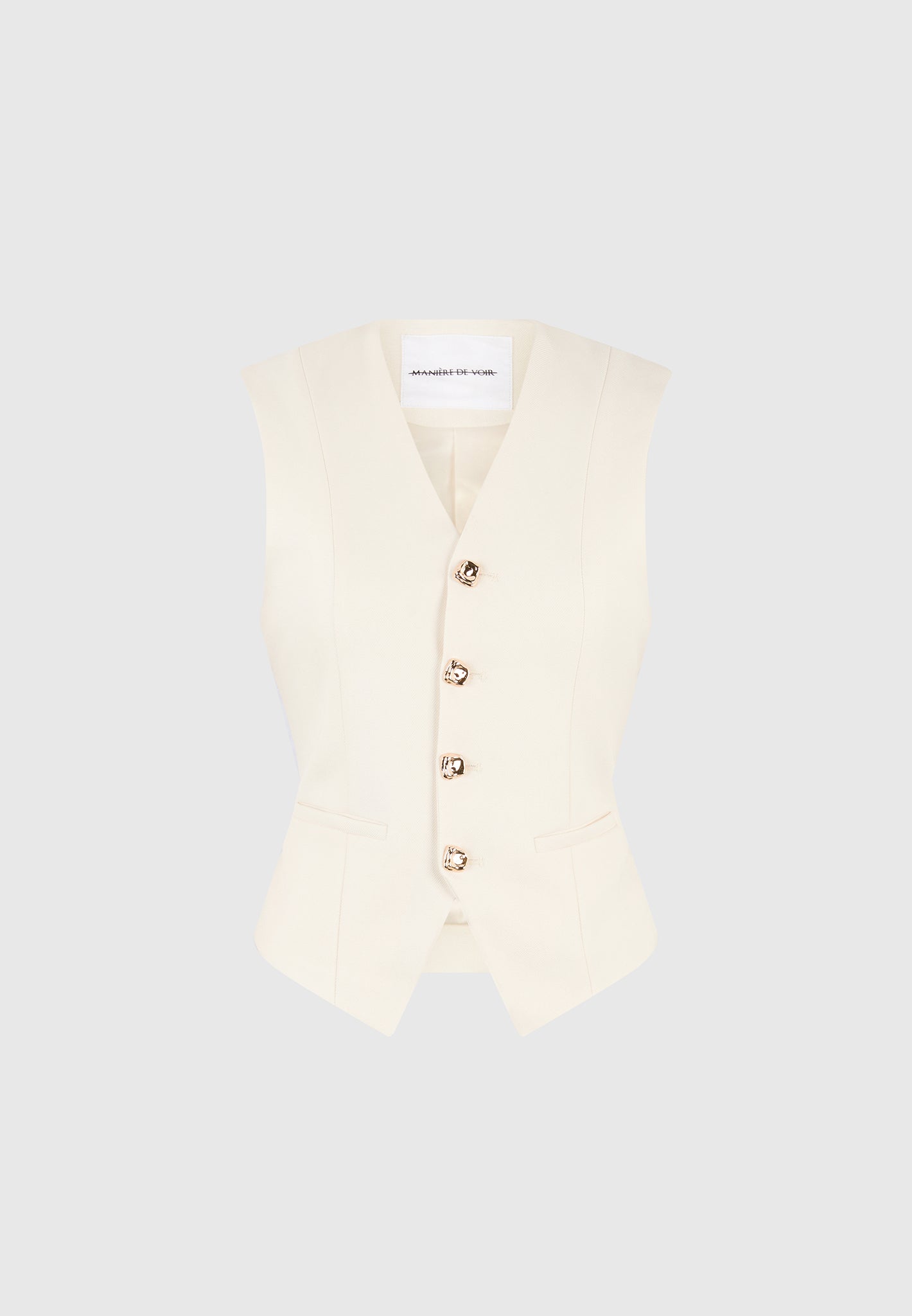 Christine - Tailored Cinch Suit Vest - Off White