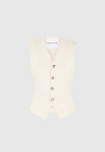 Christine - Tailored Cinch Suit Vest - Off White