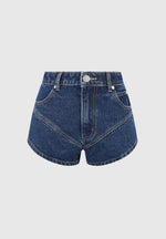 Lore - Contour Denim Mini Shorts - Indigo