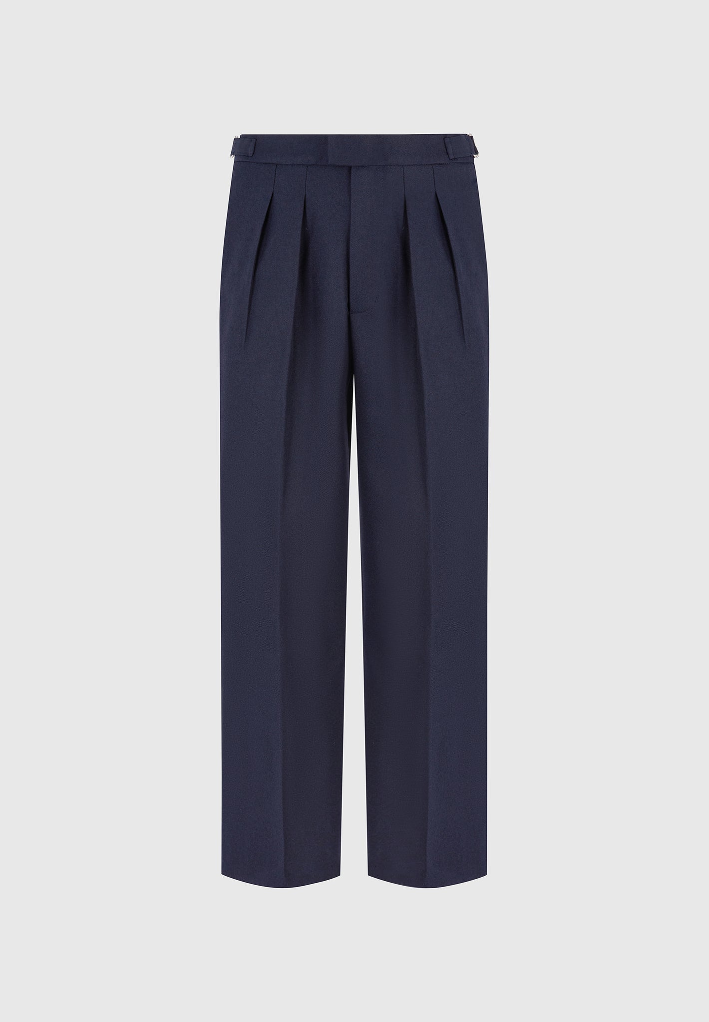 P⁠ierre - Relaxed Fit Pleated Tailored Trousers - Navy