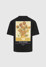 Sunflowers - Van Gogh Cotton T-Shirt - Black