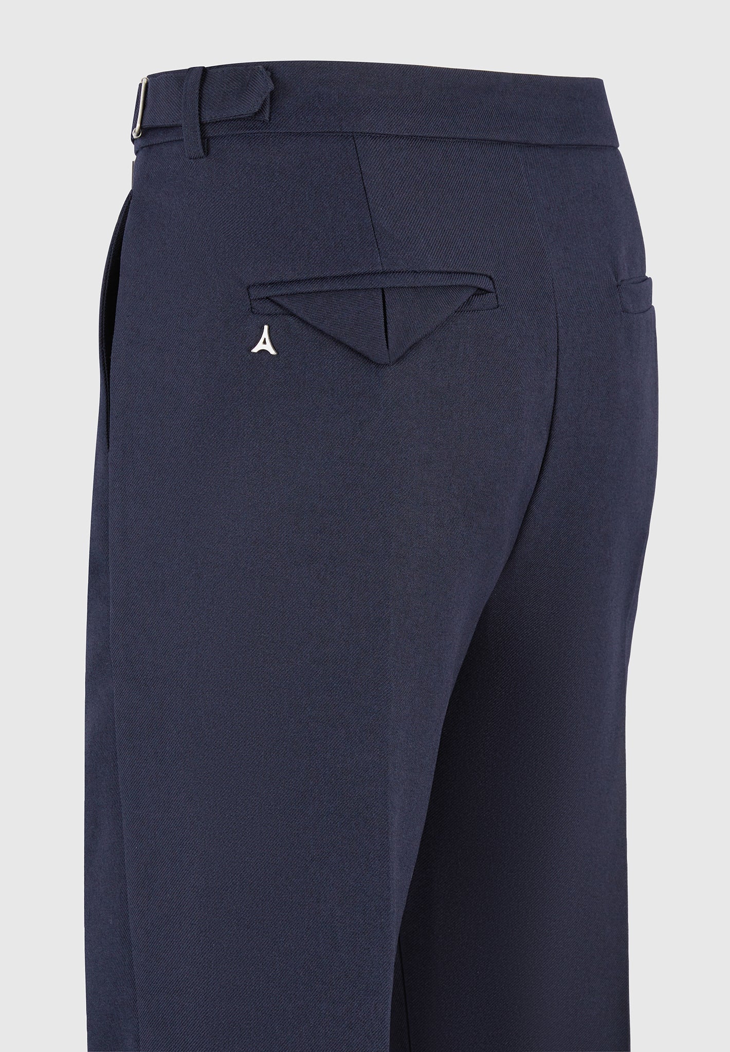 P⁠ierre - Relaxed Fit Pleated Tailored Trousers - Navy