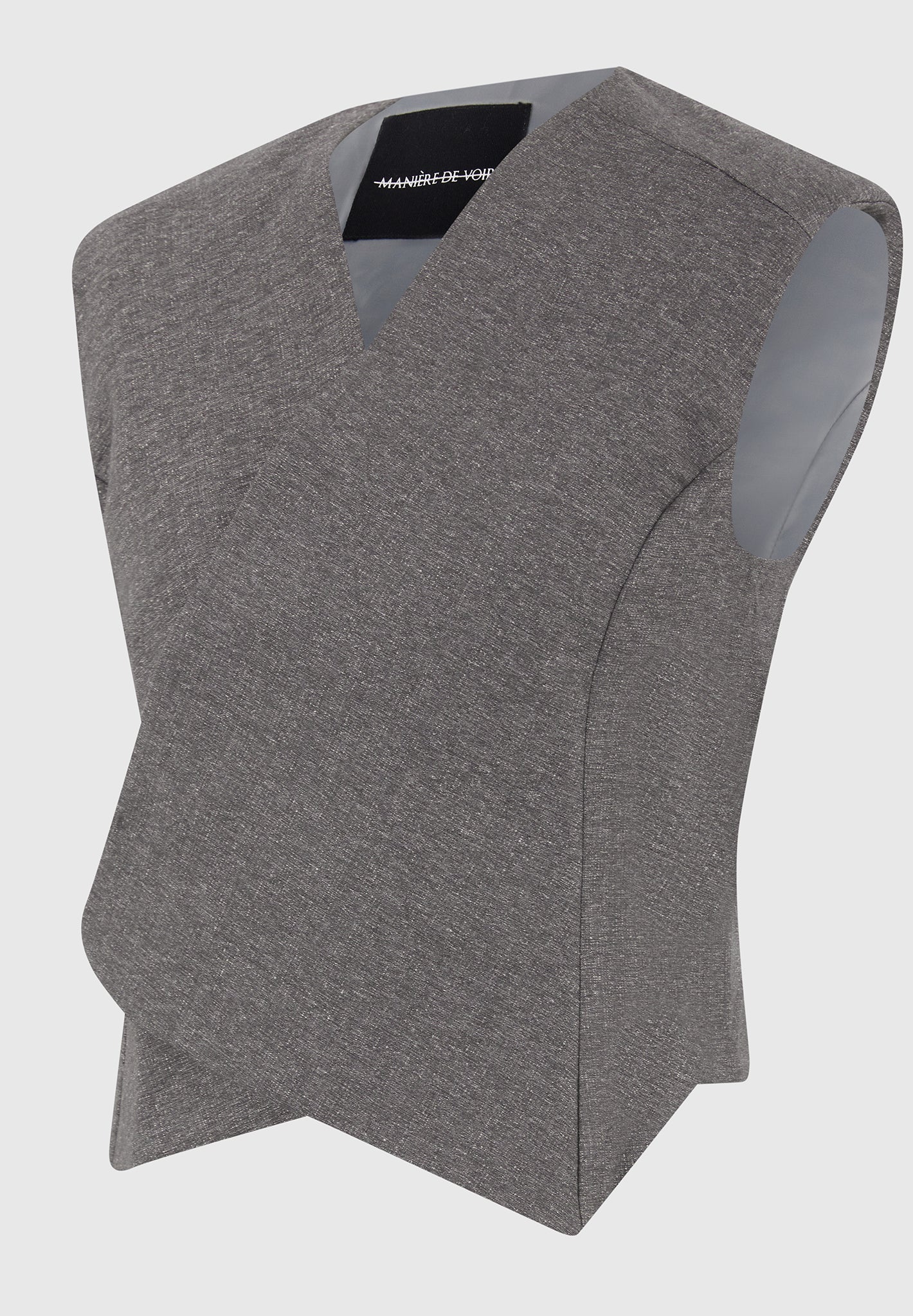 Laurence - Textured Tailored Wrap Waistcoat - Grey Marl