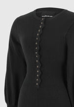 Michele - Knitted Scallop Hem Playsuit - Black