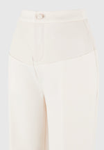 Blanche - Leather Panel Tailored Pants - Off White