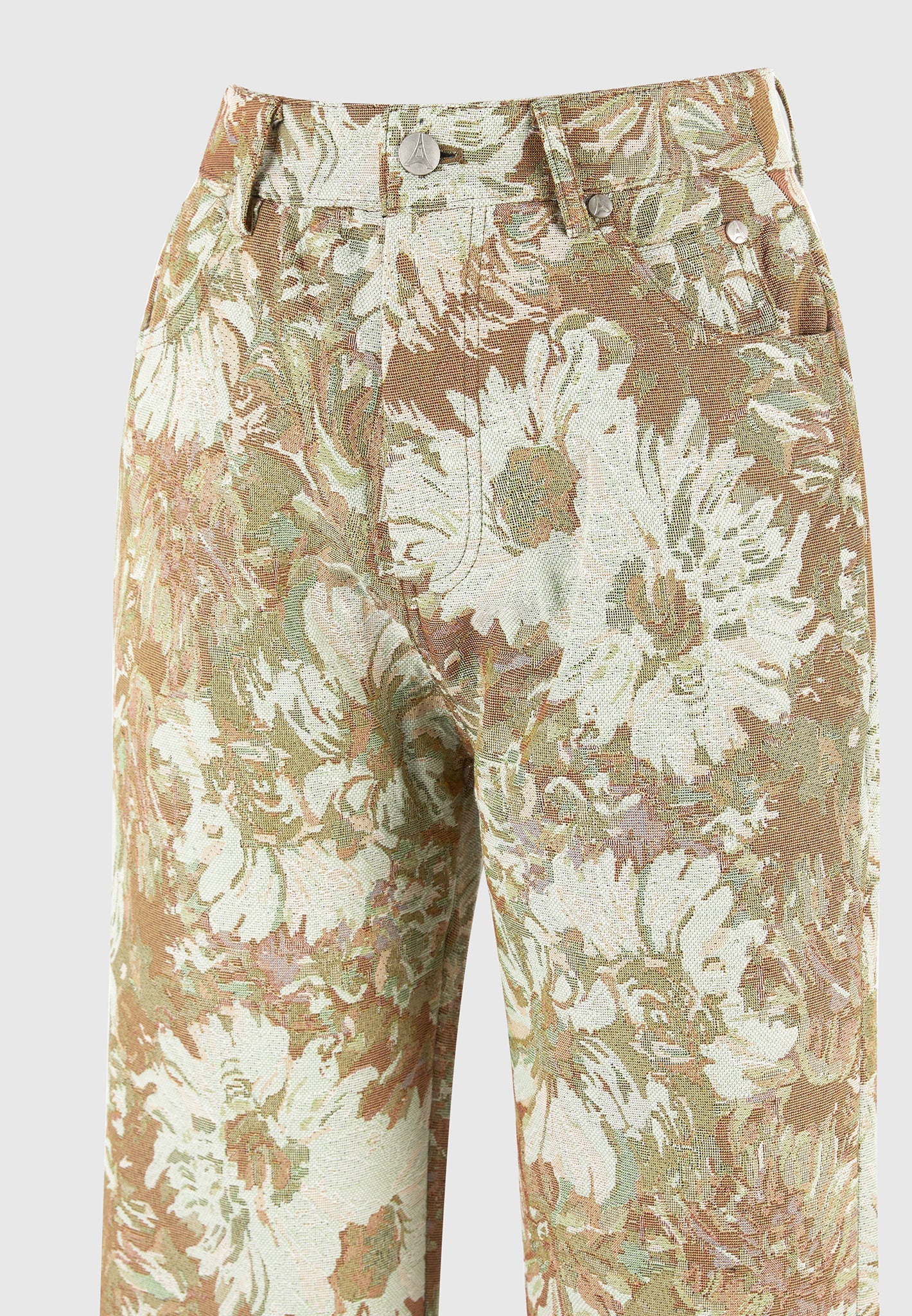 Gia - Jacquard High Rise Straight Leg Jeans - Sage