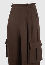 danielle-tailored-pleated-cargo-trousers-brown