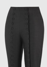 Therese - Tailored Button Detail Pants - Black