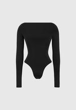 BS003 - Boat Neck Bodysuit - Black