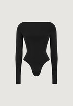 BS003 - Boat Neck Bodysuit - Black