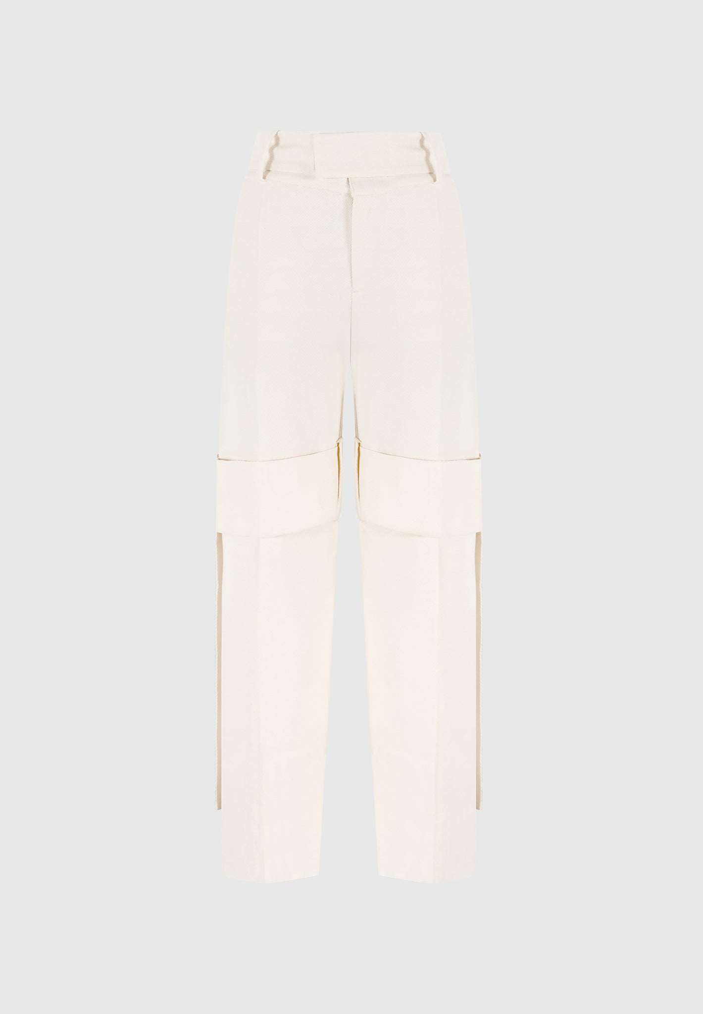 Isabelle - Tailored Belted Strap Detail Pants - Off White