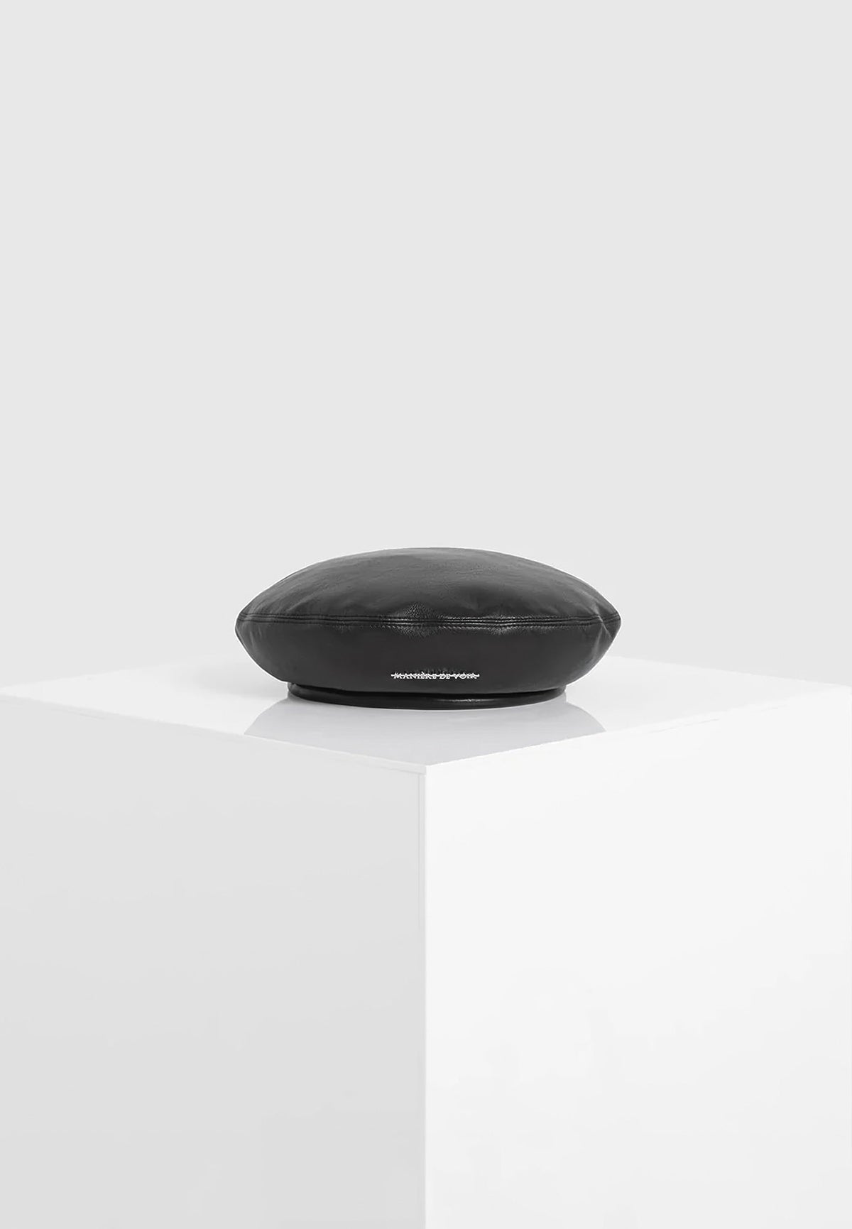 Anya - Leather Beret - Black