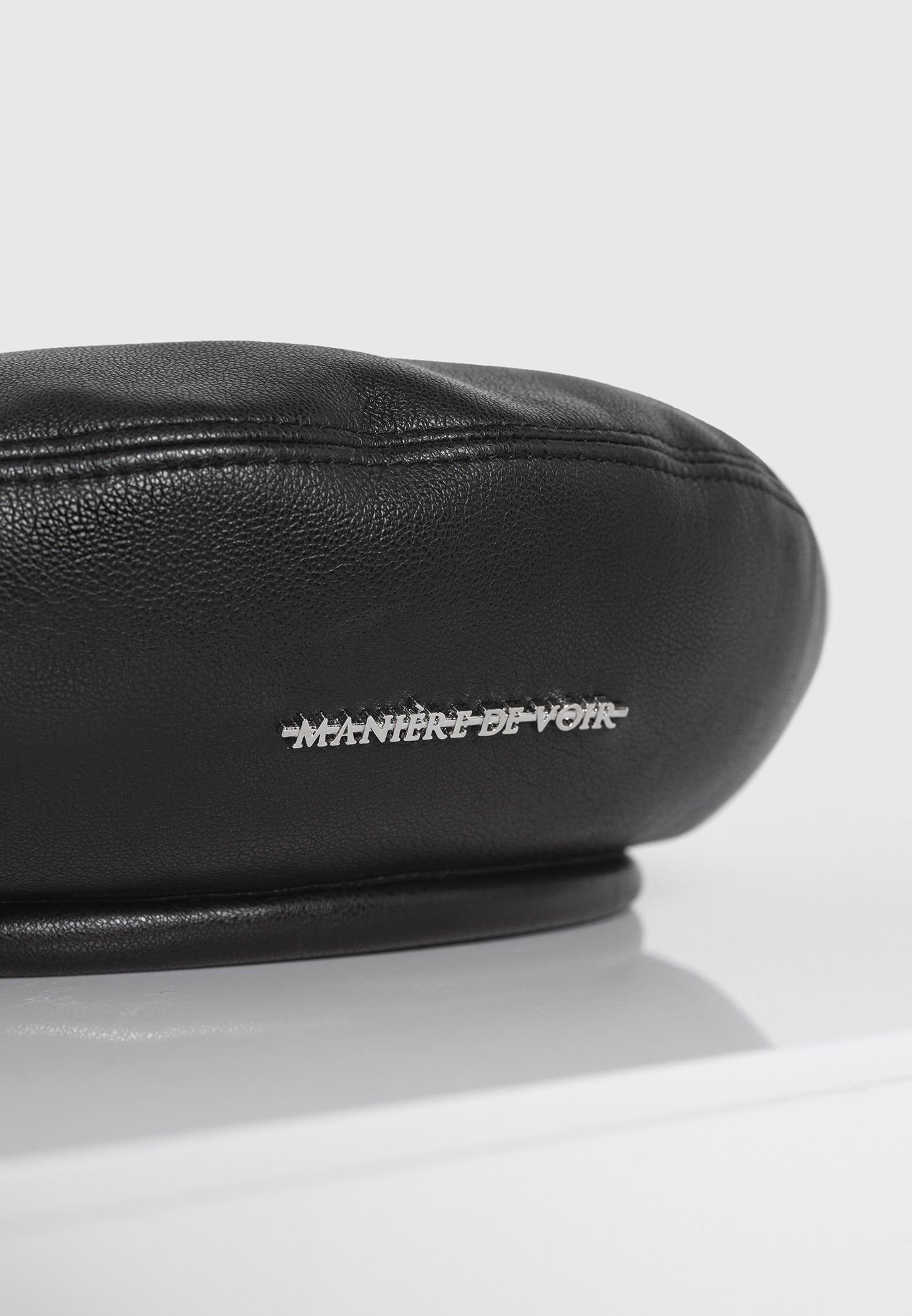 Anya - Leather Beret - Black