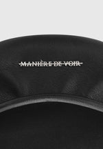 Anya - Leather Beret - Black