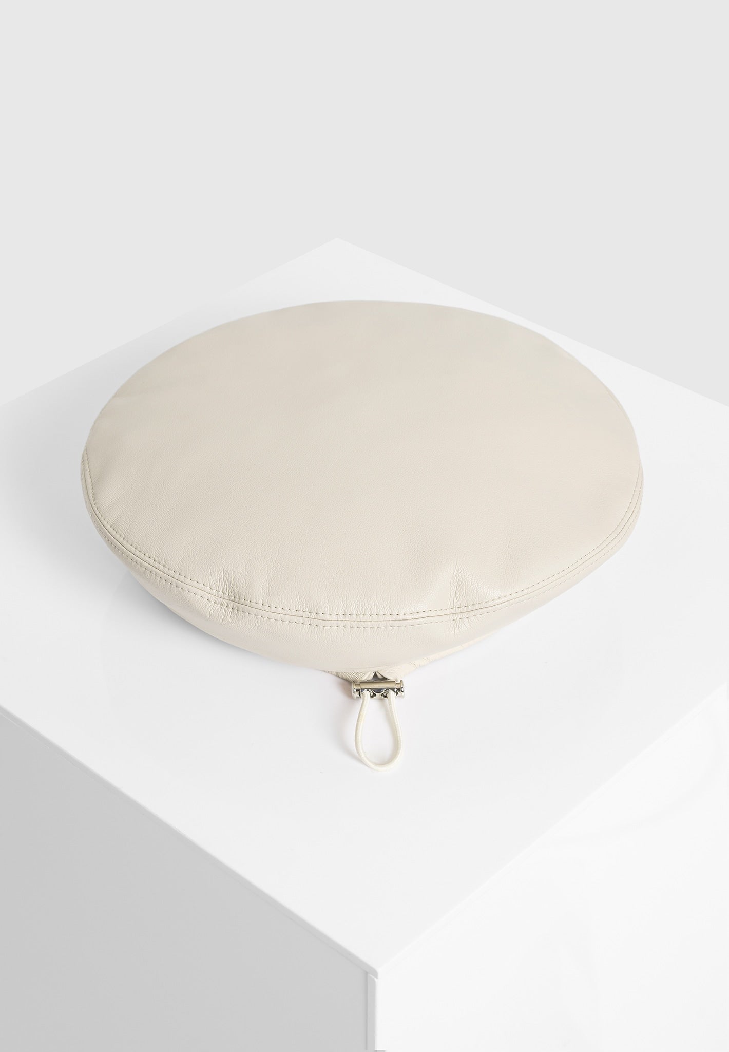 Anya - Leather Beret - Beige
