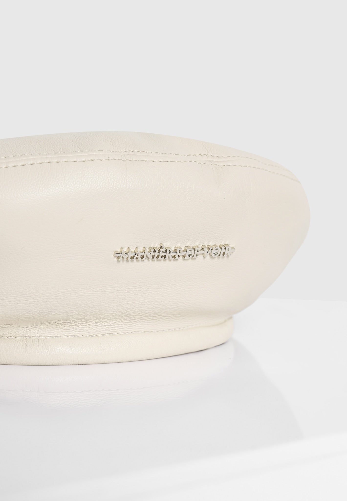 Anya - Leather Beret - Beige