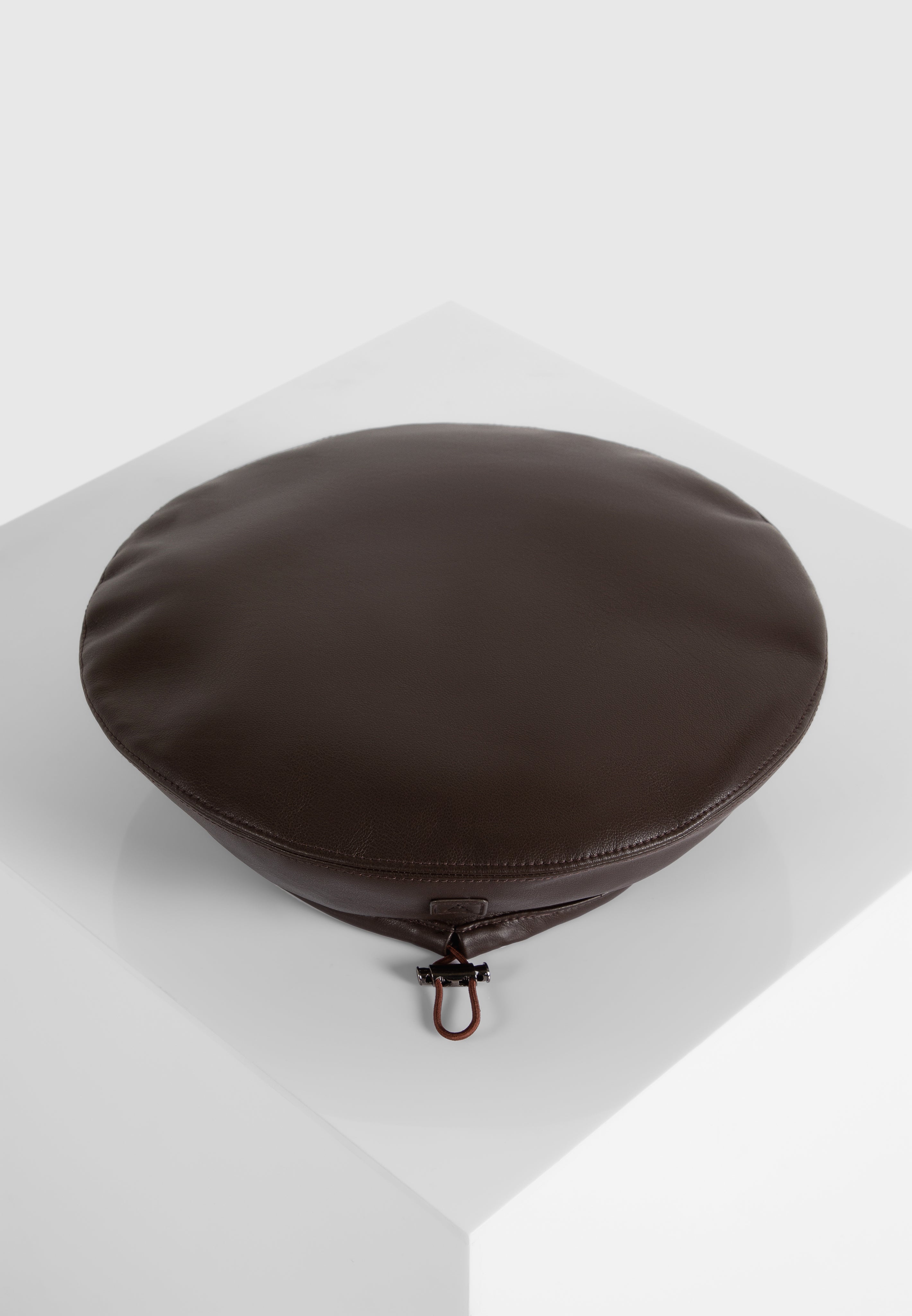 Anya - Leather Beret - Brown