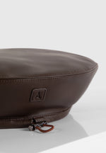 Anya - Leather Beret - Brown
