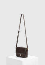 AC003 - Suede & Leather Crossbody Bag - Brown