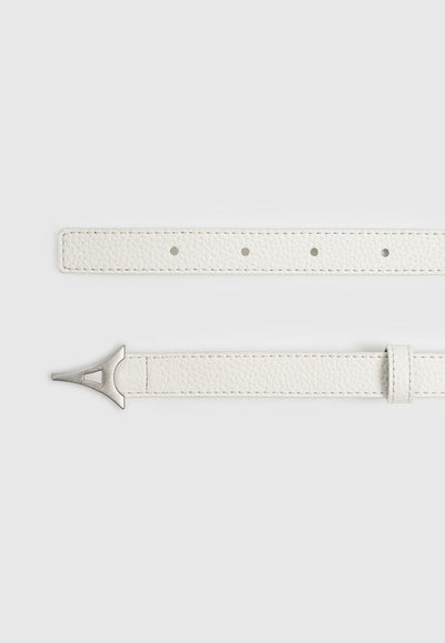 Leonie - Eiffel Slim Leather Belt - White