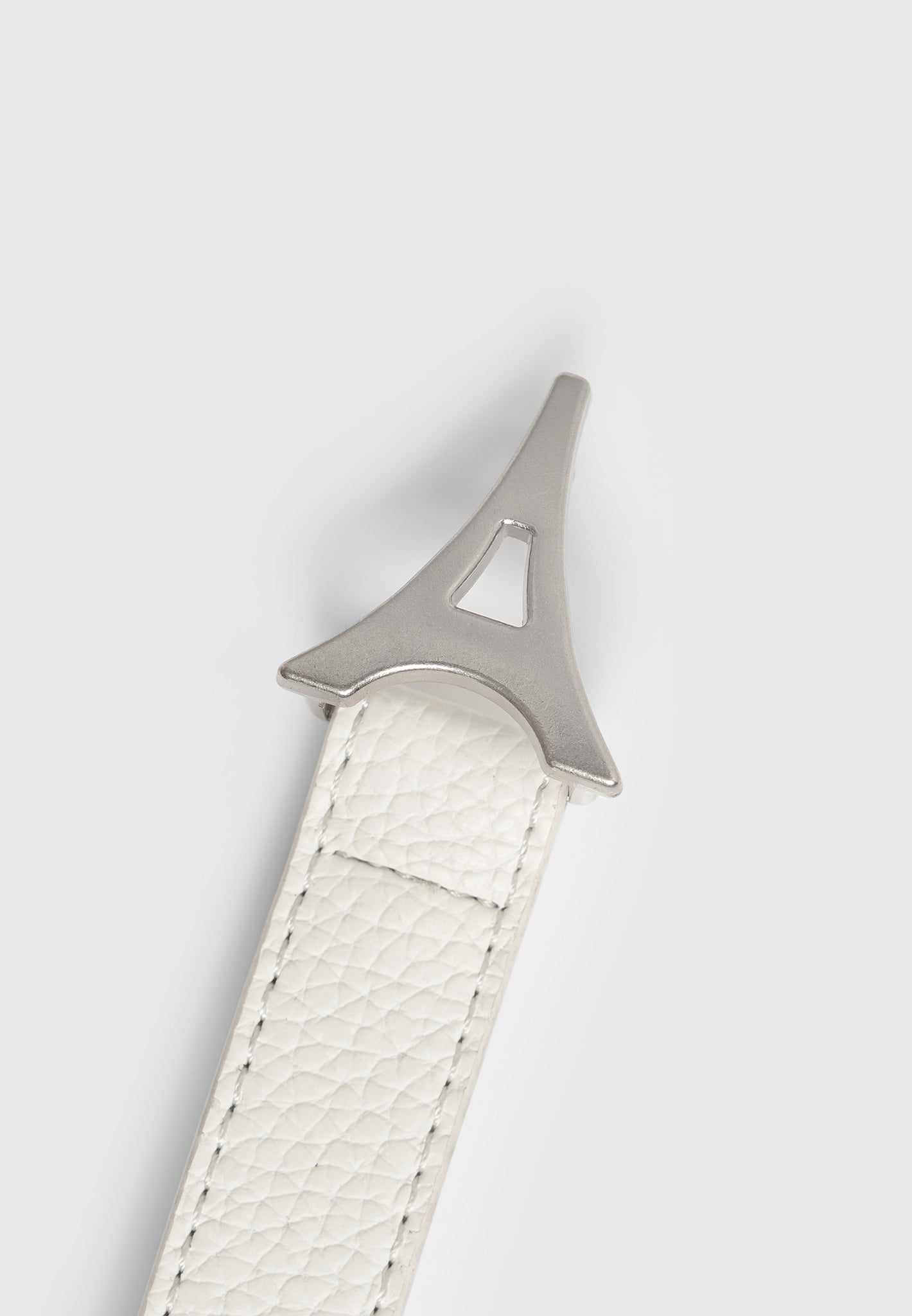 Leonie - Eiffel Slim Leather Belt - White