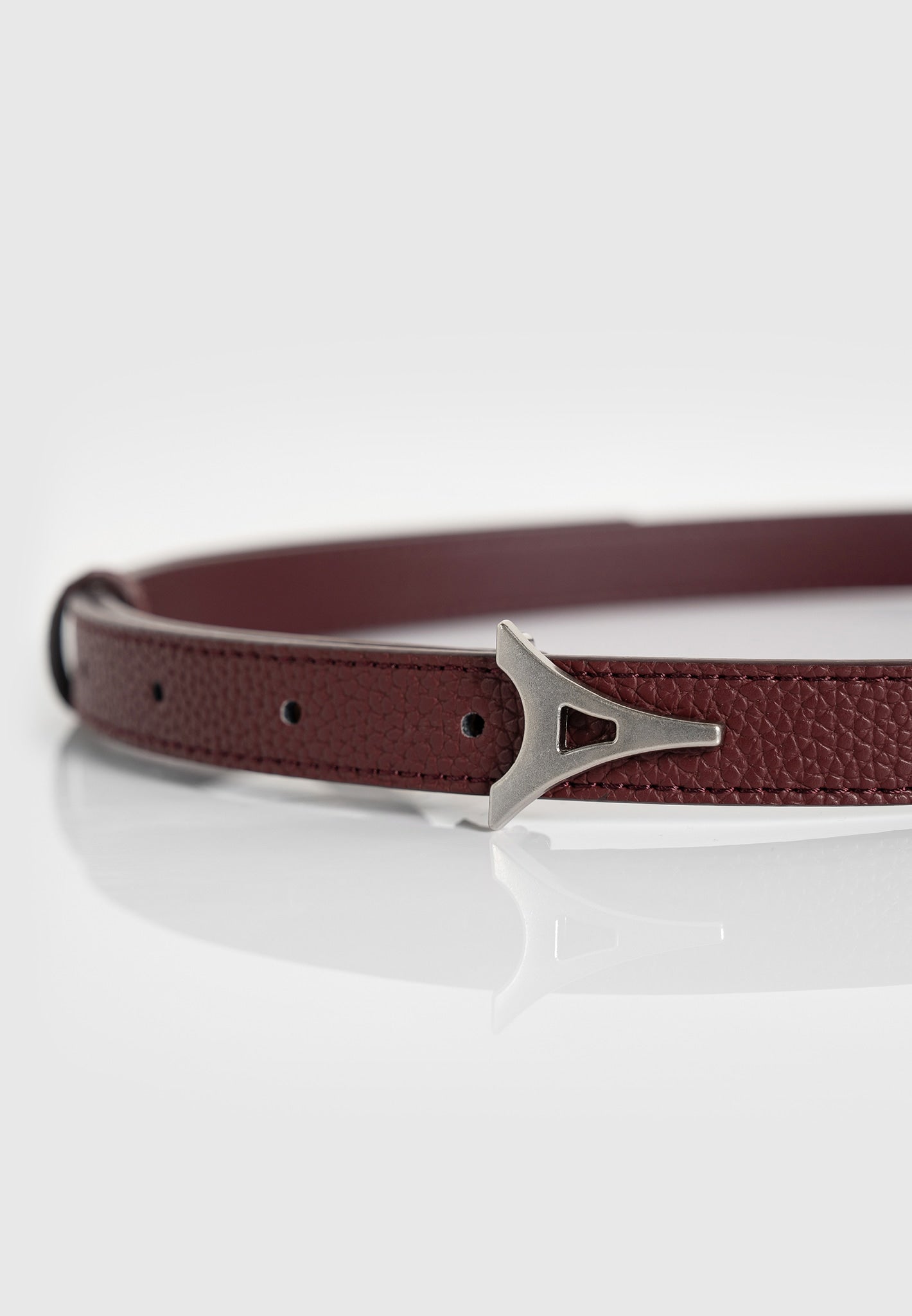 Leonie - Eiffel Slim Leather Belt - Red