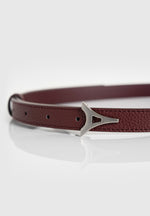 Leonie - Eiffel Slim Leather Belt - Red