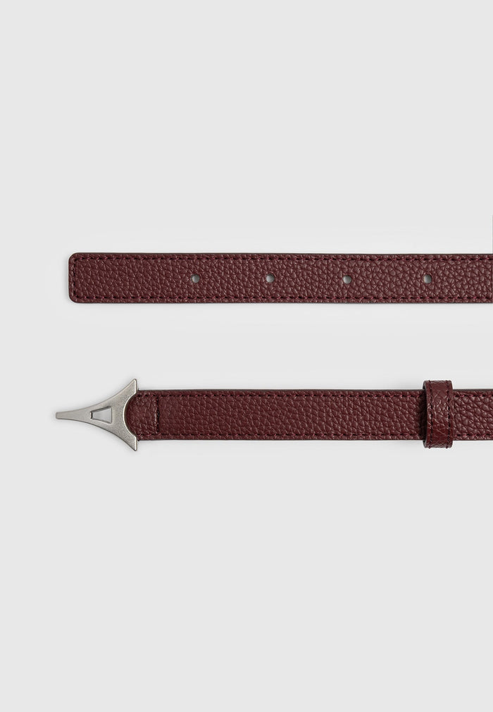 Leonie - Eiffel Slim Leather Belt - Red