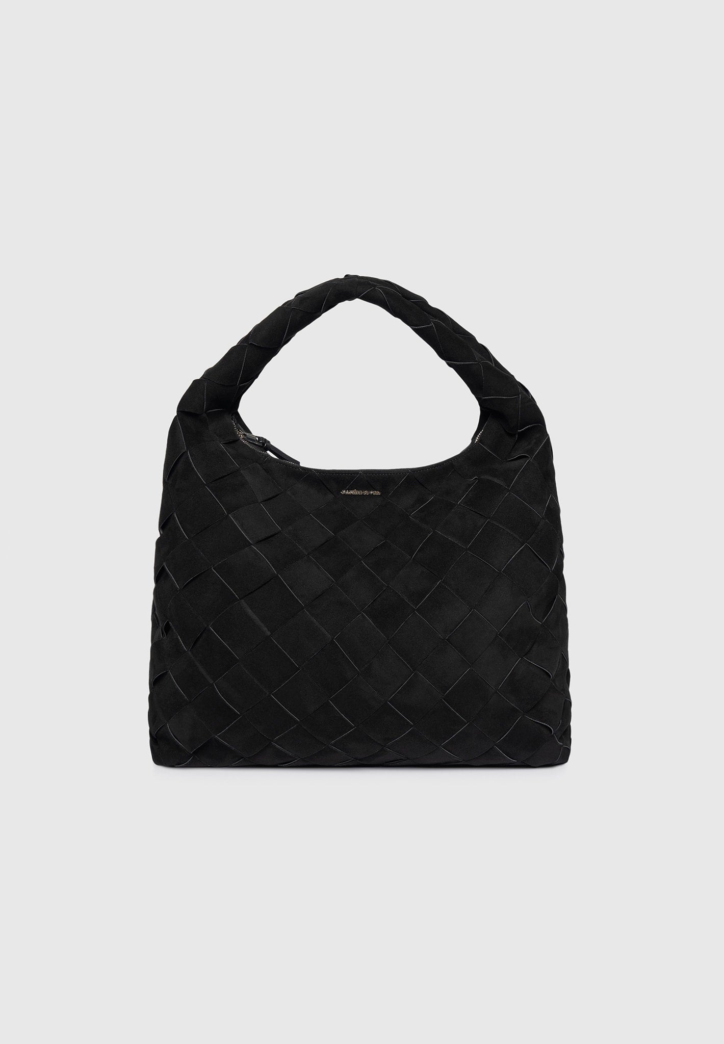 Aubin - Suede Woven Hobo Bag - Black
