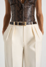 Lilian - Python Belt - Brown/Gold