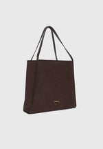 Dakota - Unisex Reversible Leather & Suede Tote Bag - Brown
