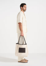 Dakota - Unisex Reversible Leather & Suede Tote Bag - Brown
