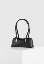 Annelise - Leather Baguette Bag - Black