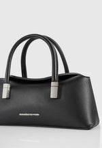 Annelise - Leather Baguette Bag - Black