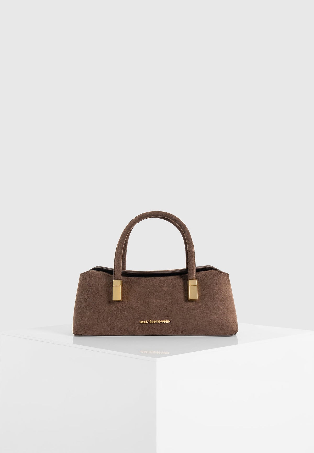 Annelise - Suede Baguette Bag - Brown