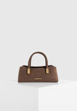 Annelise - Suede Baguette Bag - Brown