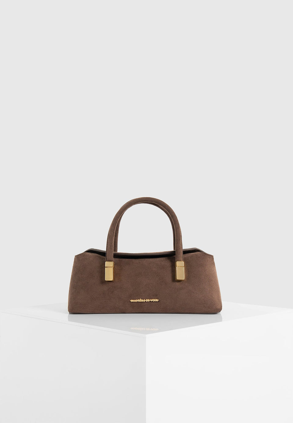 Annelise - Suede Baguette Bag - Brown
