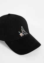 Floral Eiffel Suede Contrast Cap - Black