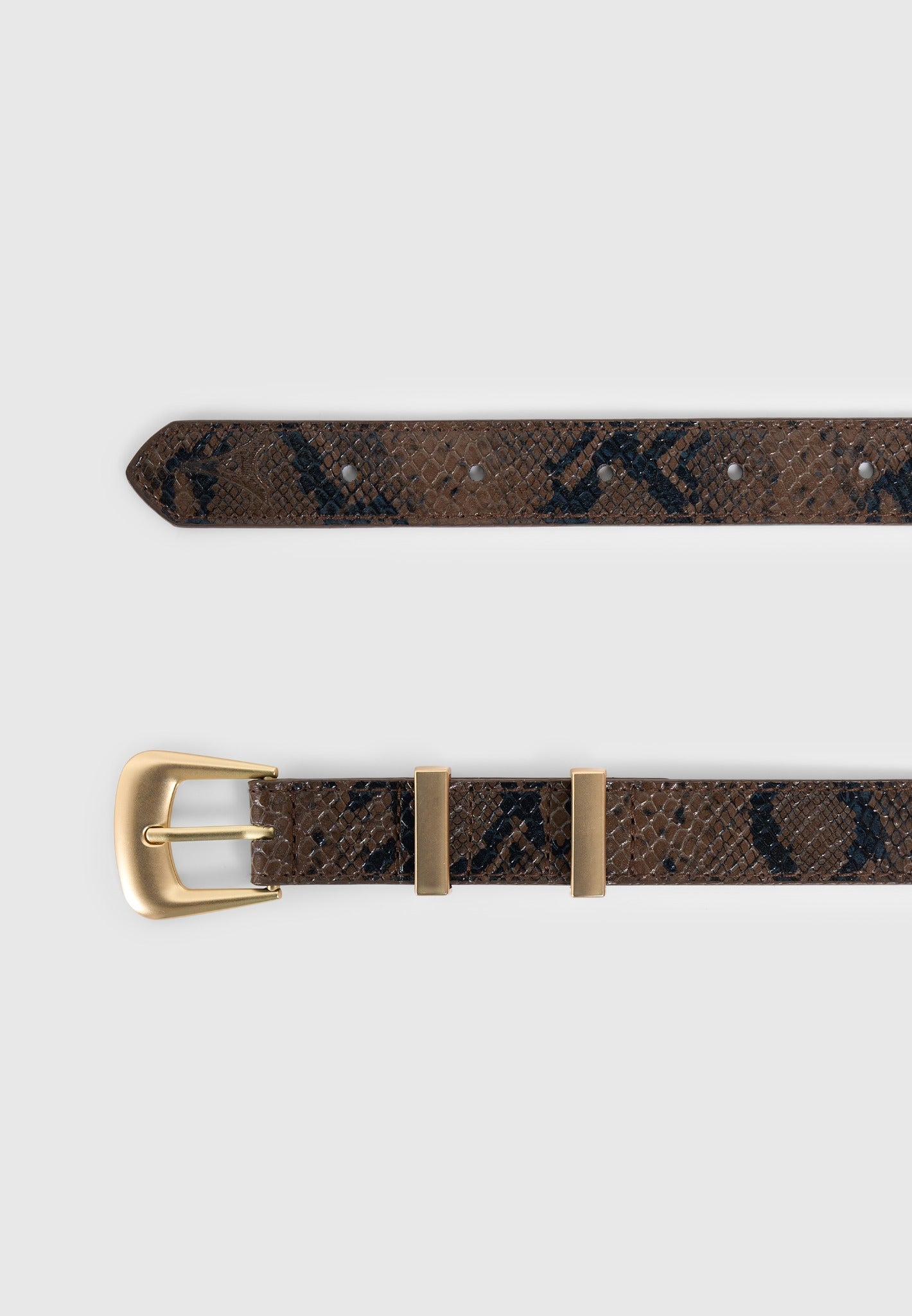 Lilian - Python Belt - Brown/Gold