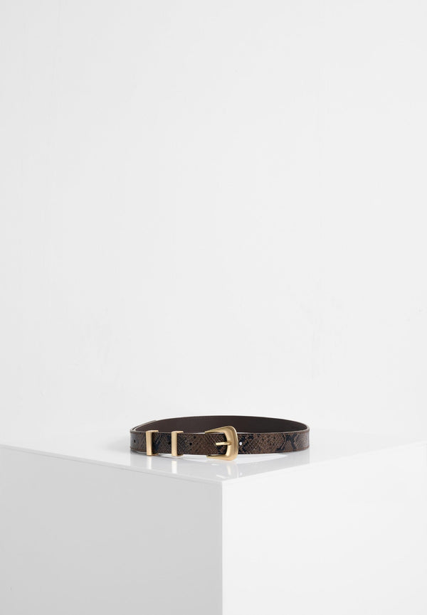 Lilian - Python Belt - Brown/Gold