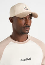 Floral Eiffel Suede Contrast Cap - Beige