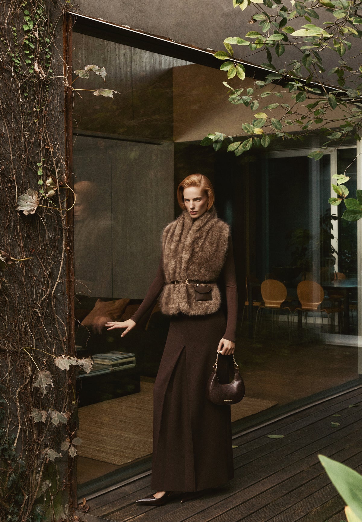 Stevie - Suede Maxi Skirt - Brown