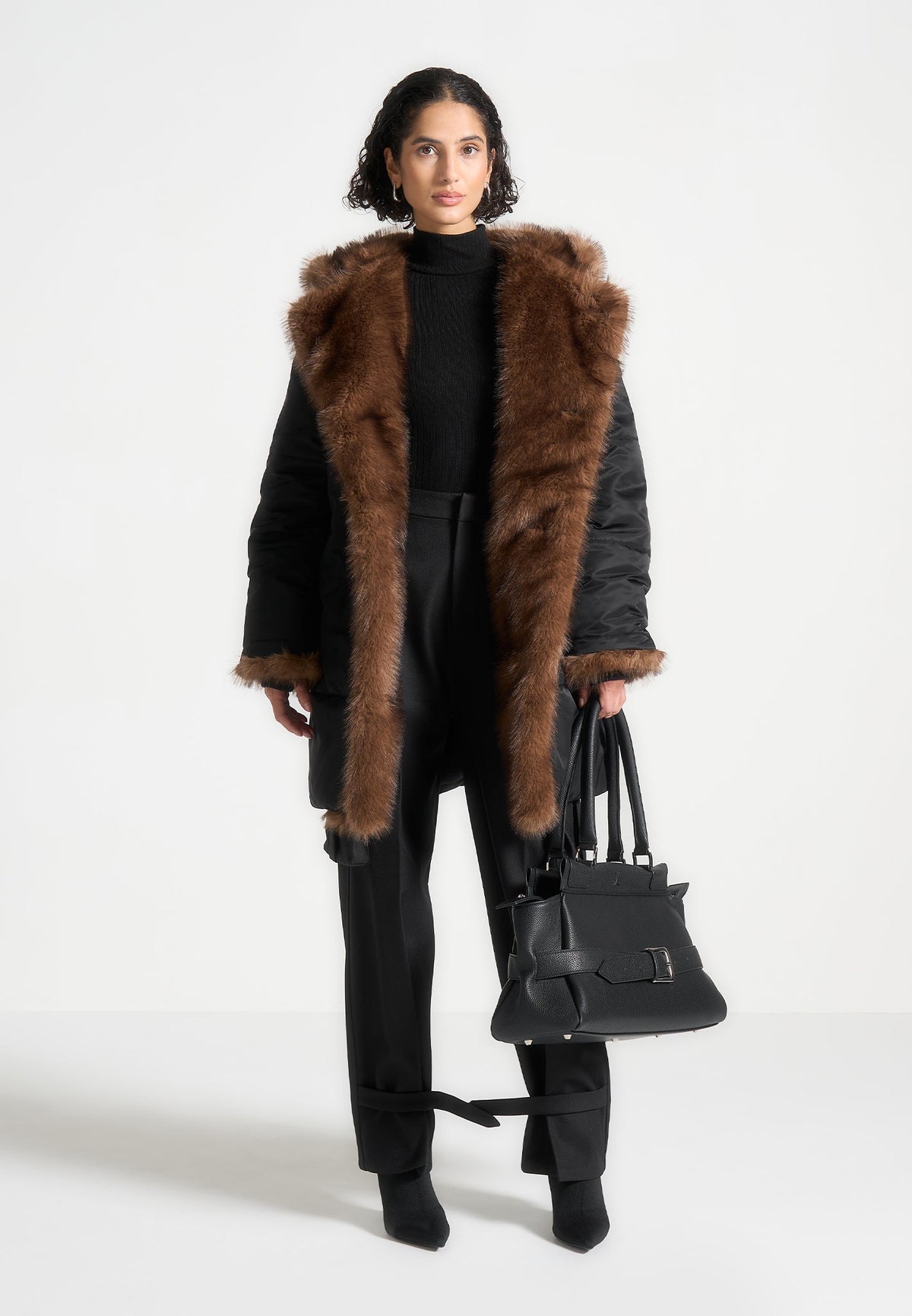 alima-fur-longline-belted-coat-black