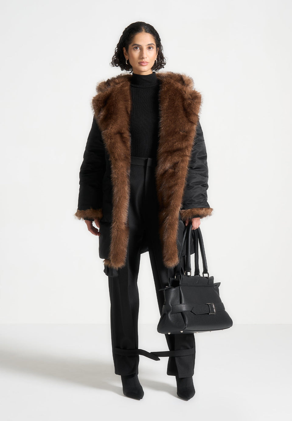 alima-fur-longline-belted-coat-black