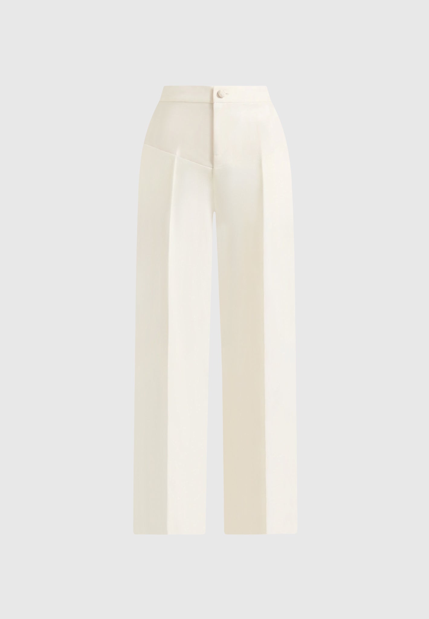Blanche - Leather Panel Tailored Pants - Off White