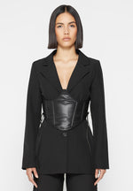 blazer-with-vegan-leather-corset-black