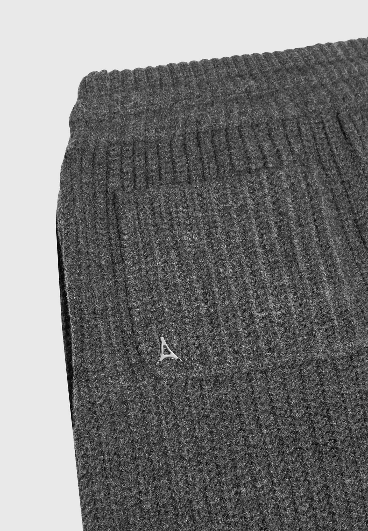 Chunky Knit Straight Leg Joggers - Charcoal Grey