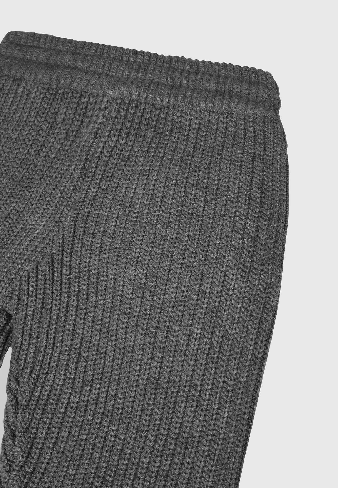 Chunky Knit Straight Leg Joggers - Charcoal Grey