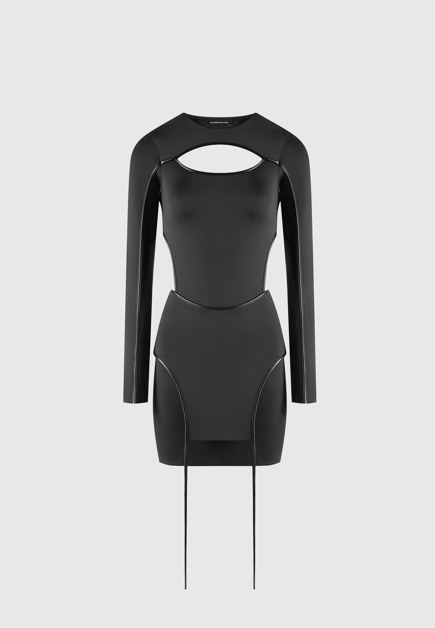 contrast-binding-cut-out-mini-dress-black